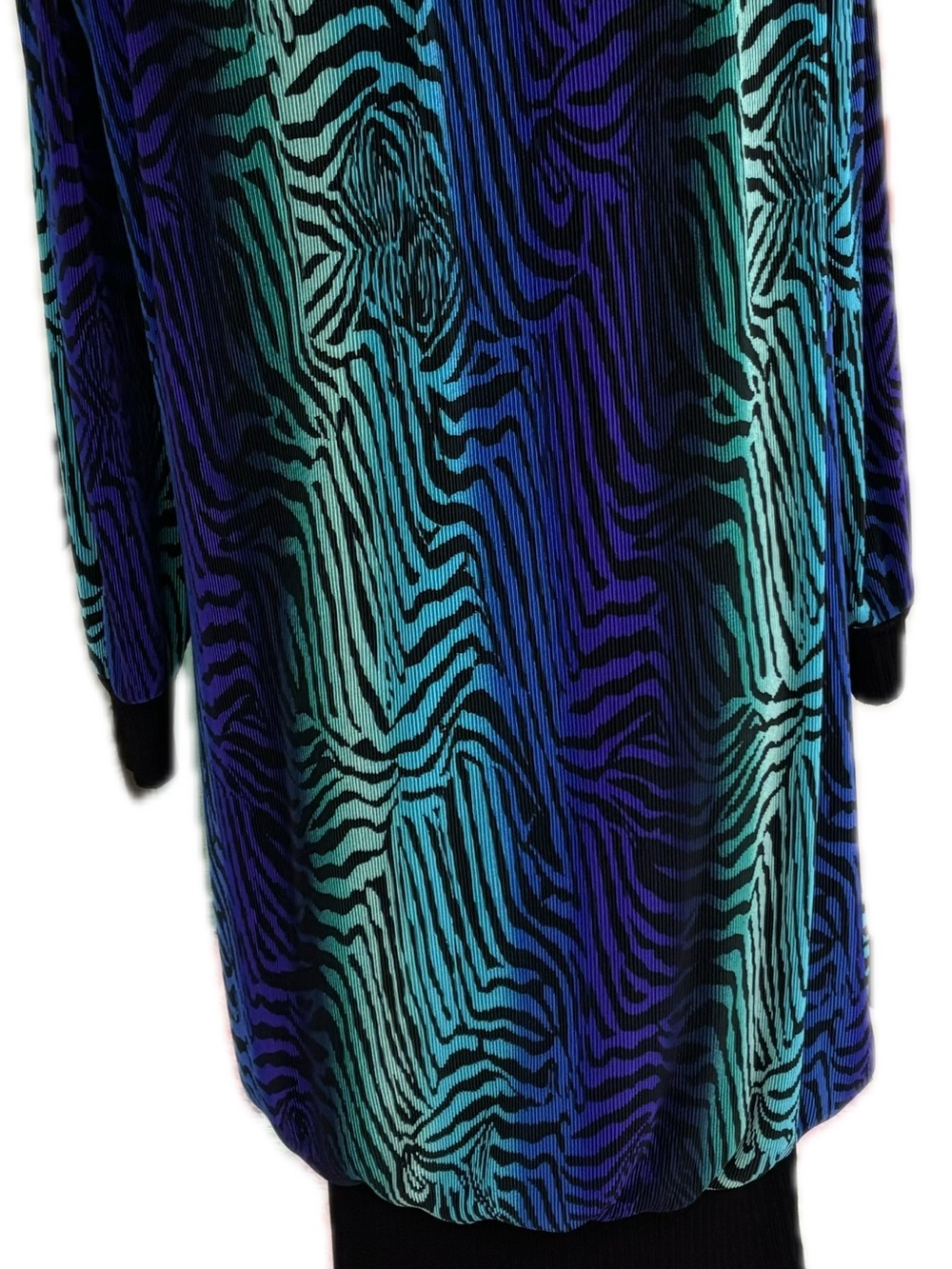 Vibrant Teal & Purple Zebra-Print Mini Dress